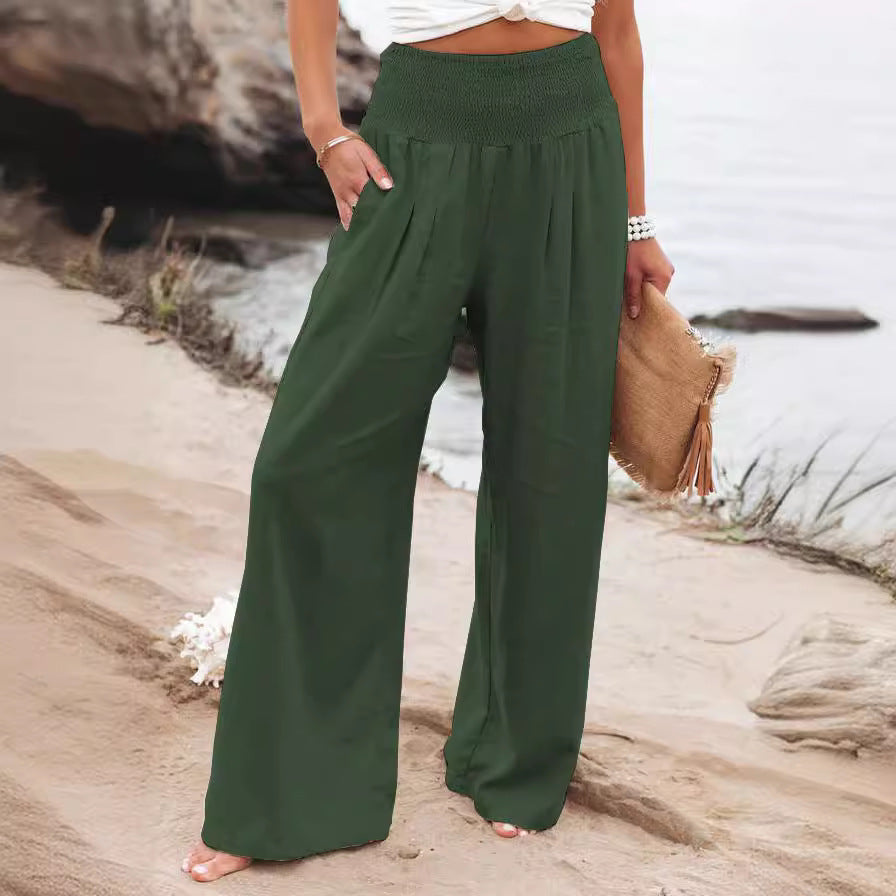 Damen weite Sommerhose mit elastischem Bund und komfortablem Schnitt R&B