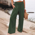 Damen weite Sommerhose mit elastischem Bund und komfortablem Schnitt R&B
