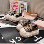 Damen Trendige Plateau-Sneaker mit einzigartigem Sohlendesign und robustem Obermaterial R&B