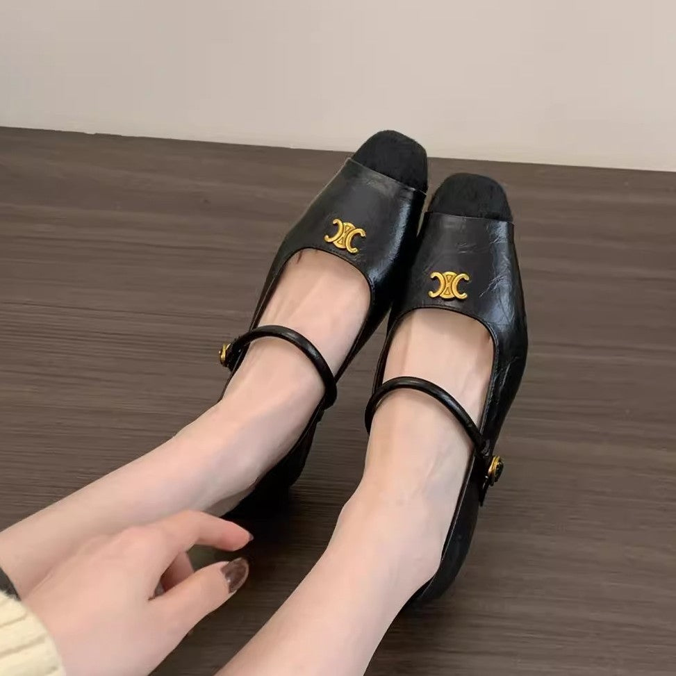 Damen Ballerinas mit dekorativer Schnallen-Applikation und elegantem Schnitt R&B