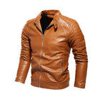 Herren Kunstlederjacke mit strukturierten Einsätzen R&B