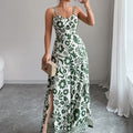 Damen Maxikleid mit tiefem Schlitz und floralem Muster R&B