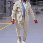 Herren bequeme Cargo-Hose und Jacke Set