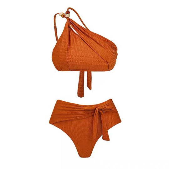 Damen Hochgeschnittener Bikini mit asymmetrischem Schnitt und raffiniertem Wickel-Design R&B
