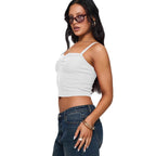 Damen Crop Top mit feinen Rippdetails