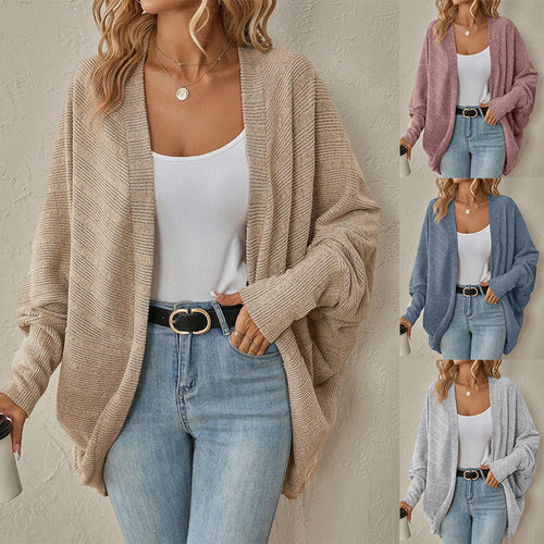 Damen lässige Strickjacke mit oversized Schnitt und lässigen Ärmeln R&B