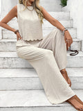 Damen Luftiges Zweiteiliges Outfit mit wellenförmigem Saum R&B