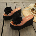 Damen Wedge-Pantoletten mit floralen Applikationen R&B