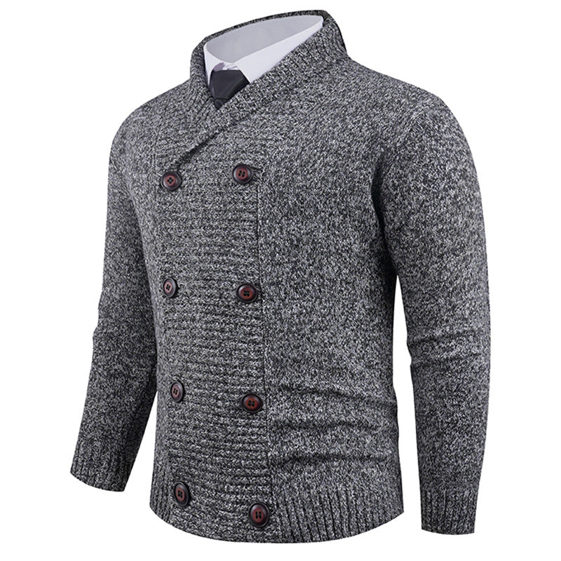 Herren Strickjacke mit doppelter Knopfleiste und feiner Struktur R&B