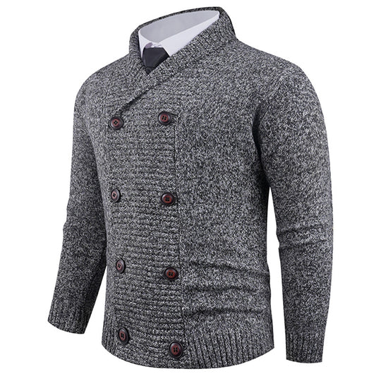 Herren Strickjacke mit doppelter Knopfleiste und feiner Struktur R&B