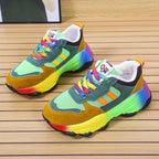 Damen Sportliche Sneakers mit buntem Farbverlauf und atmungsaktiver Mesh-Oberfläche R&B