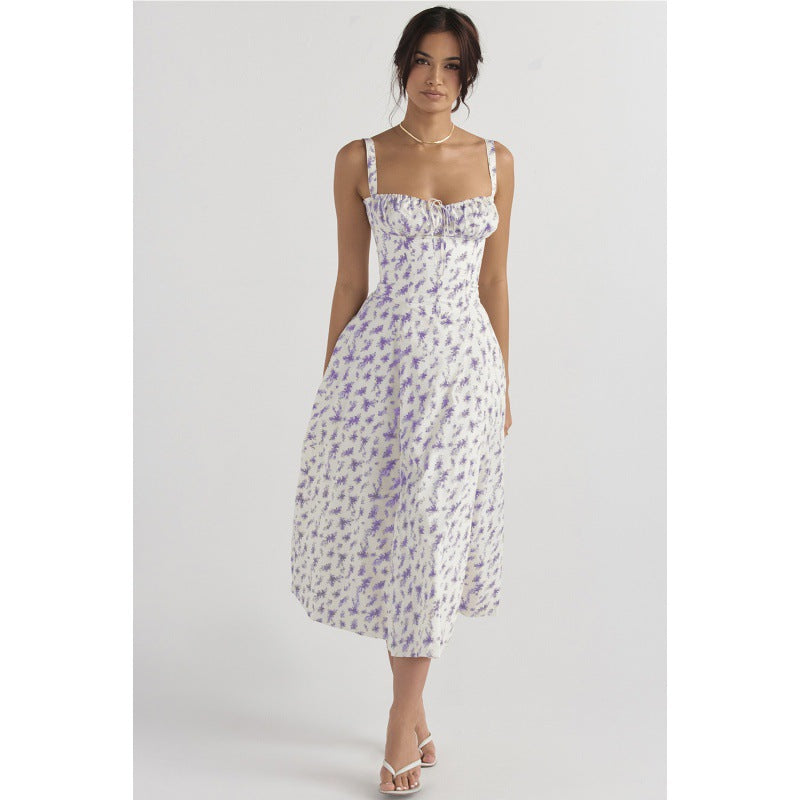 Damen Maxikleid mit floralem Design und elegantem Schlitz R&B