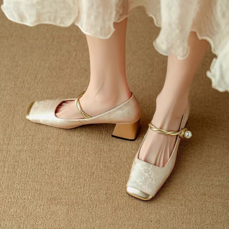 Damen Elegante Ballerinas mit glamourösem Schmuckdetail R&B