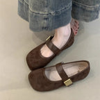 Damen elegante Ballerina-Schuhe mit dekorativem Riemchen und komfortablem Fußbett R&B