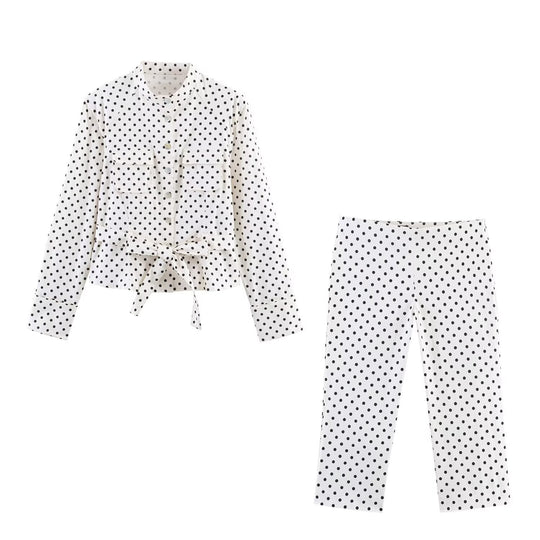 Damen Leggings mit modernem Punktedesign und elastischem Bund R&B