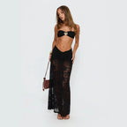Damen Strandkleid mit raffinierten Spitzen-Detail und verstellbarem Bindedetail R&B