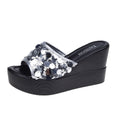 Damen Glamouröse Plattform-Sandalen mit Paillettenverzierung R&B
