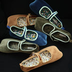 Damen Mokassin-Ballerinas mit verstellbarem Riemchen und rutschfester Sohle R&B
