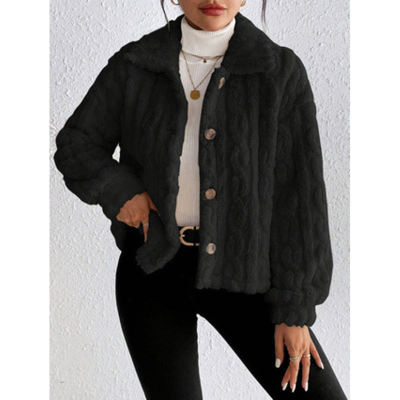 Damen Flauschige Oversize-Jacke R&B