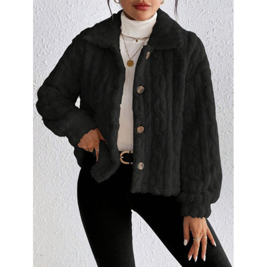 Damen Flauschige Oversize-Jacke R&B