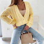 Damen Grobstrickjacke mit modernem Zopfmuster und oversized Schnitt