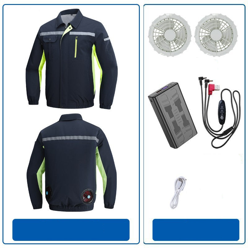 Herren nan atmungsaktive Arbeitsjacke mit integrierten Rückenlüftern und reflektierenden Streifen R&B