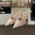 Damen elegante Slingback-Pumps mit modischem Schleifenakzent R&B