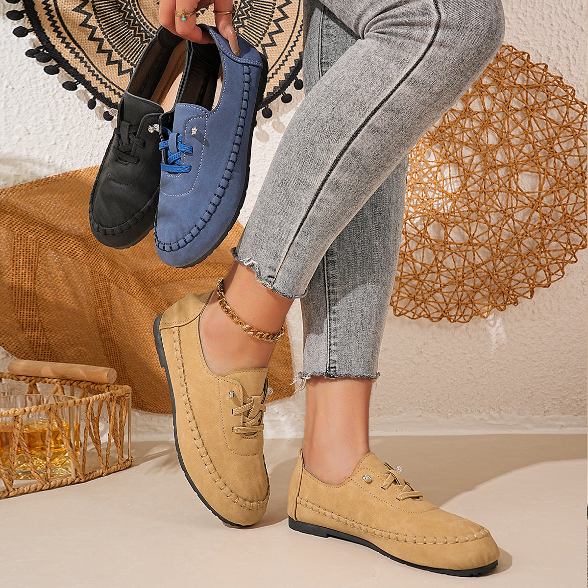 Damen Mokassins mit elegantem Schnürdesign R&B