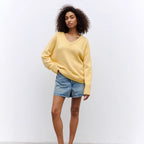Damen Oversized V-Ausschnitt Strickpullover R&B