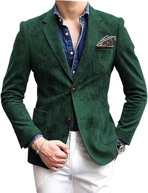 Herren eleganter Samtblazer mit modernem Schnitt und edlen Details R&B