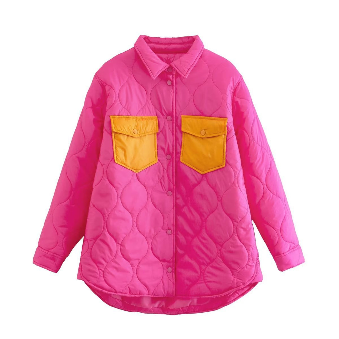 Damen gesteppte Übergangsjacke mit auffälligen Taschen und modischem Schnitt R&B