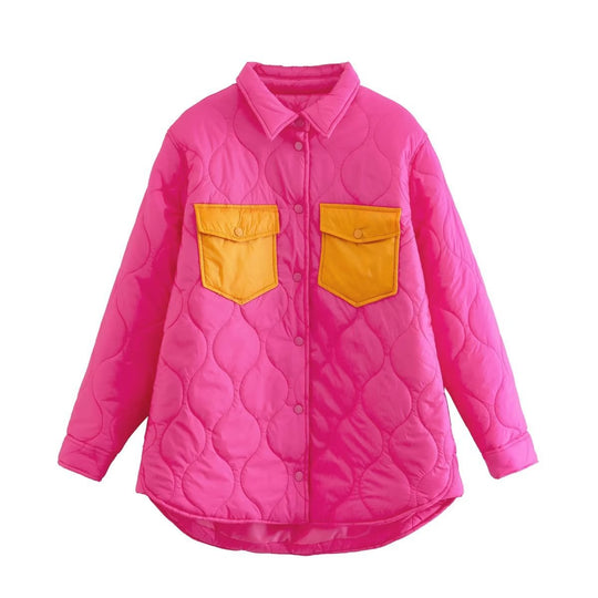 Damen gesteppte Übergangsjacke mit auffälligen Taschen und modischem Schnitt R&B