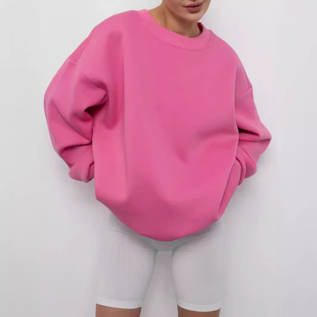 Damen Oversized Sweatshirt mit lässigem Schnitt und hohen Bündchen R&B