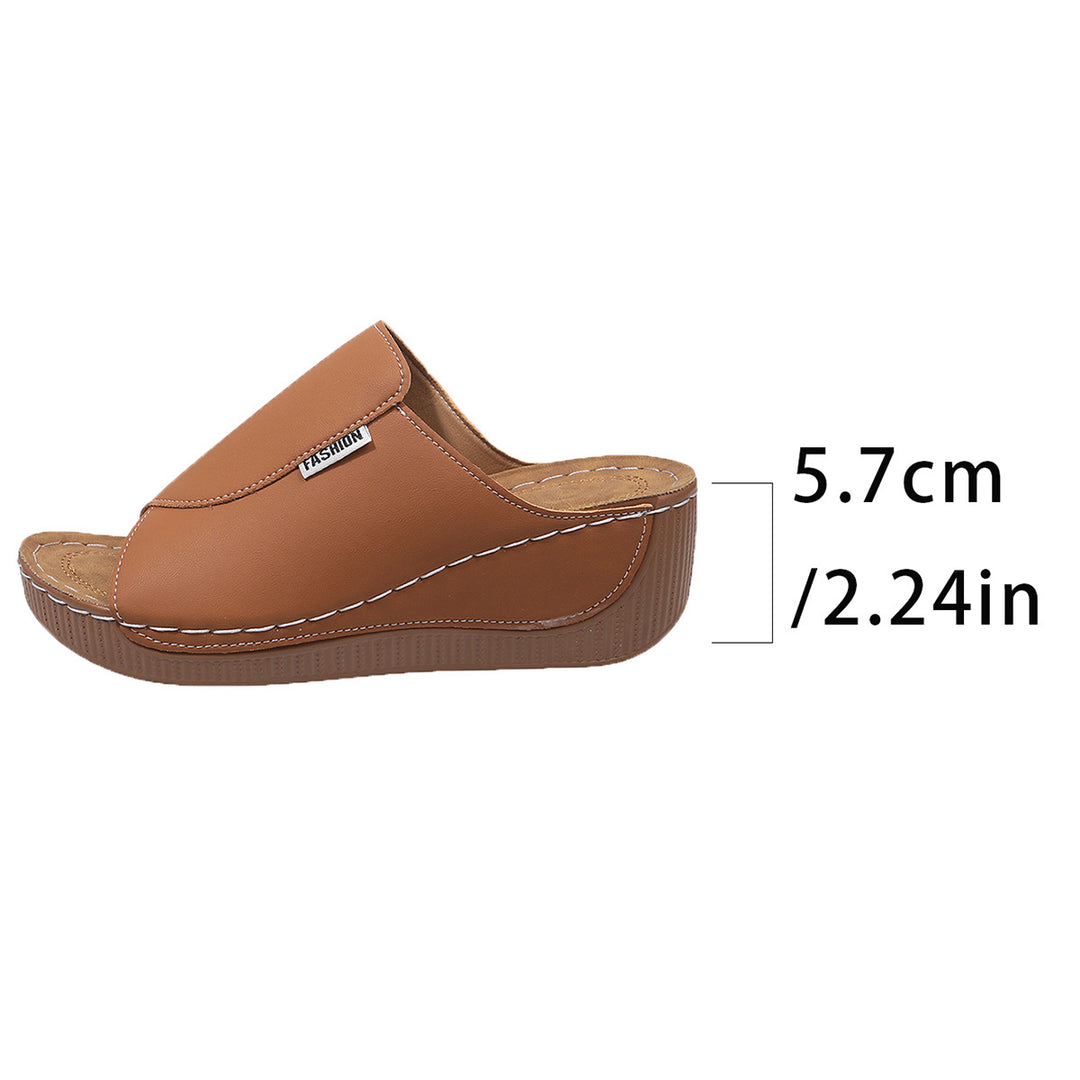 Damen komfortable Wedge-Pantoletten mit elegantem Obermaterial R&B