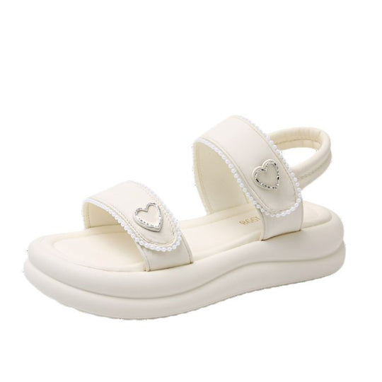 Damen Riemensandalen mit dekorativen Herz-Akzenten R&B