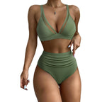 Damen Bikini-Set mit modischem Animalprint und Bicolor-Design R&B