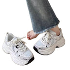 Damen Sportliche Chunky Sneakers mit atmungsaktiver Struktur und dämpfender Sohle