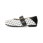 Damen Ballerinas mit modischem Gurt und Punkte-Design