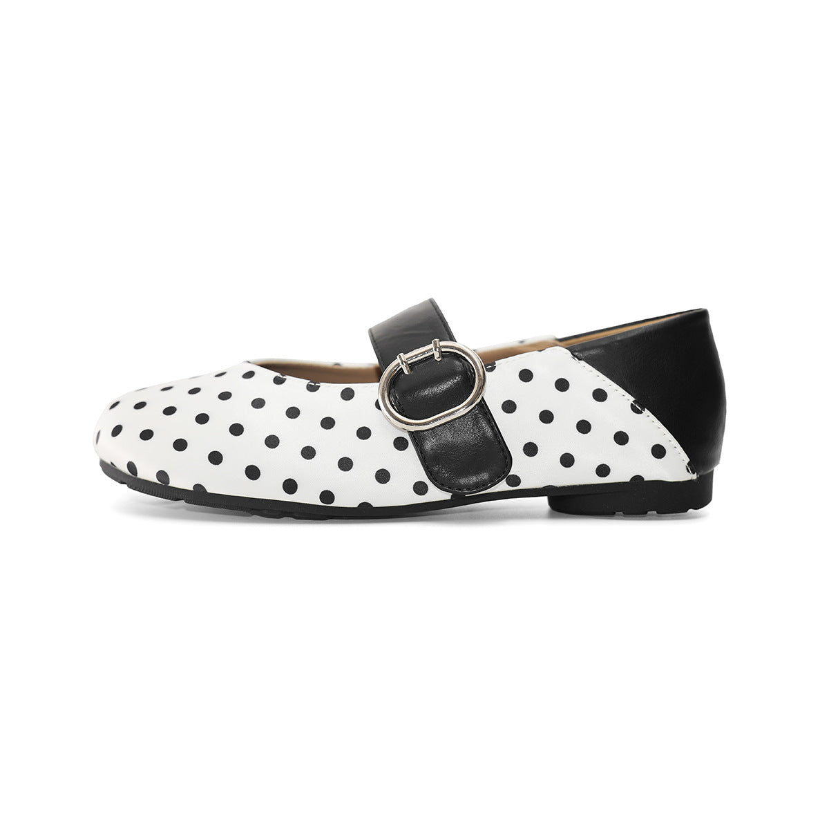 Damen Ballerinas mit modischem Gurt und Punkte-Design
