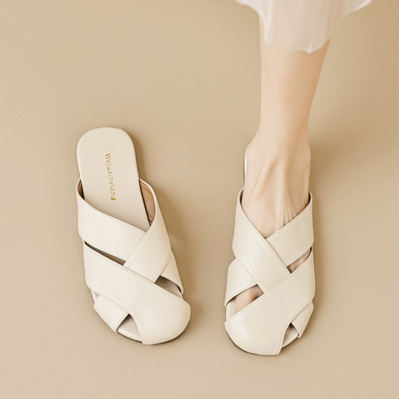 Damen elegante Clogs mit geschmackvollem Riemendesign