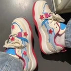 Damen Sportliche Sneakers mit auffälligem Sternen-Design und rutschfester Sohle R&B