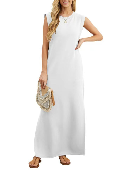 Damen Maxikleid mit modernen Schulterdetails und fließendem Schnitt R&B