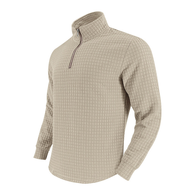 Herren Thermo-Fleecepullover mit Reißverschluss und strukturiertem Design R&B
