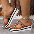Damen Wedge-Sandalen mit modischer Schnallen-Applikation und komfortabler Fußbettung R&B
