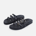 Damen Designer Zehentrenner-Sandalen mit dekorativem Riemendesign und komfortablem Fußbett R&B