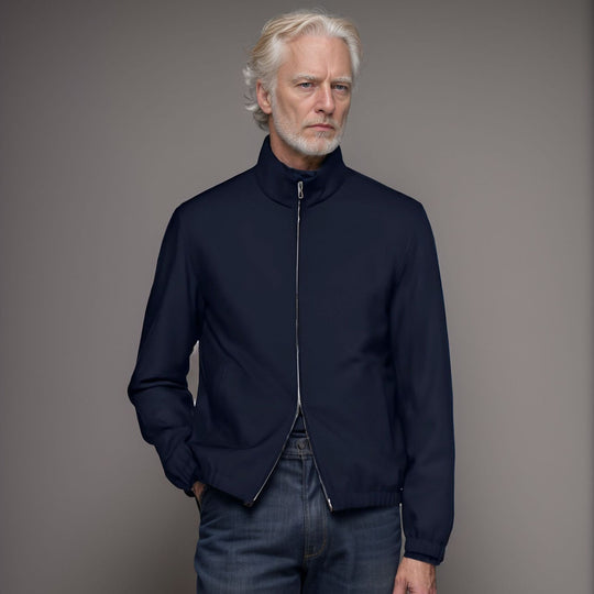 Herren elegante und funktionale Übergangsjacke mit hohem Kragen R&B