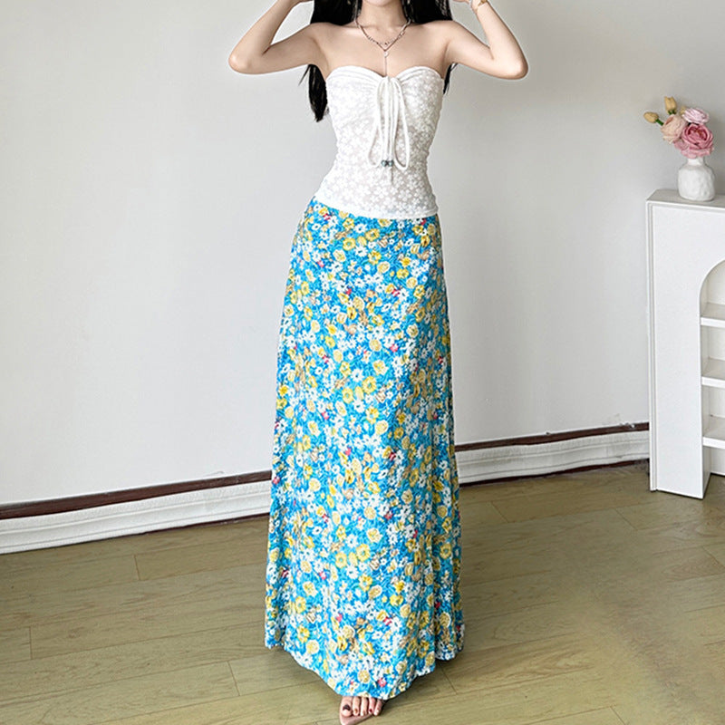 Damen Bandeau-Oberteil mit floralem Muster und geflochtenem Detail R&B