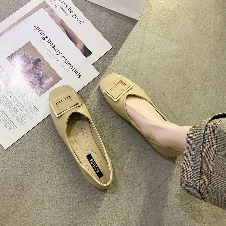 Damen elegante Ballerinas mit modischem Schnallenakzent R&B
