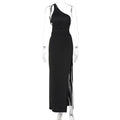 Damen Maxi-Kleid mit asymmetrischem Ausschnitt und eleganten Teilungsnähten R&B