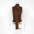 Damen Elegantes Oberteil mit modischem Schal-Design EB